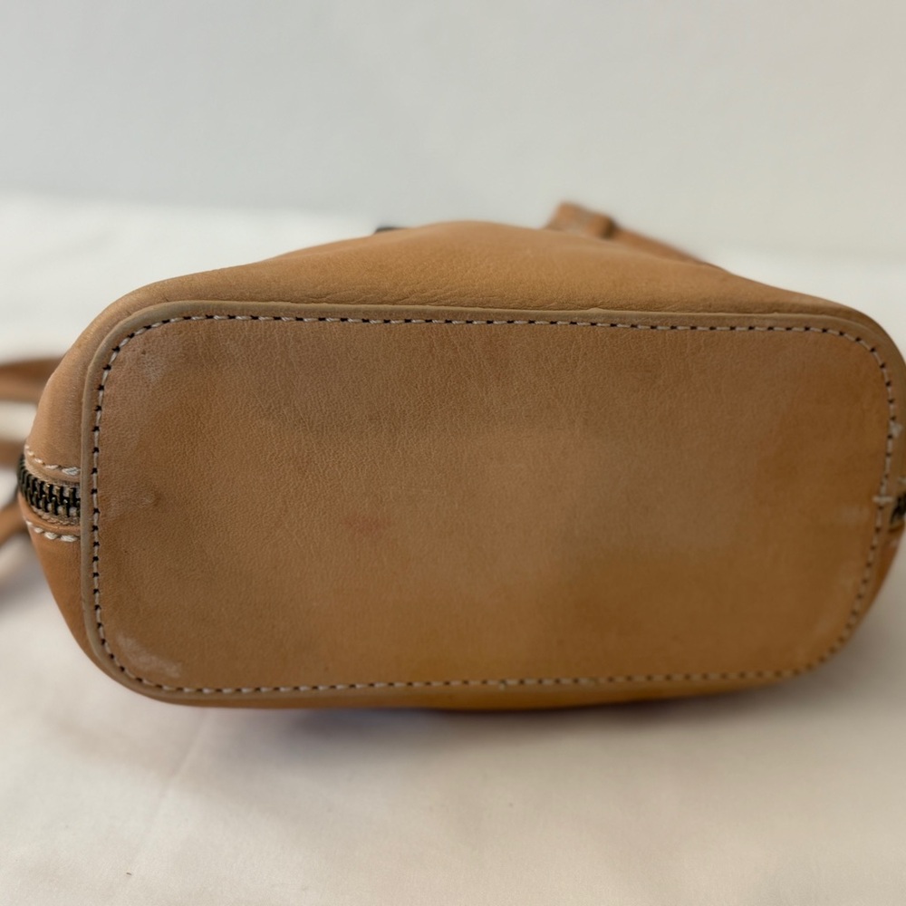 Pratesi Firenze Italian Leather Crossbody Bag Tan Small Made In Italy - Picture 8 of 13